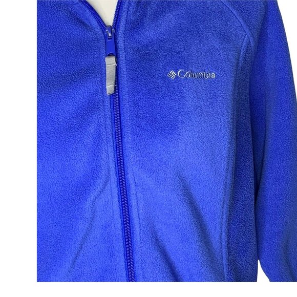 Columbia Benton Springs Full Zip Fleece Jacket Size Large Blue Zip Pockets - Picture 2 of 7
